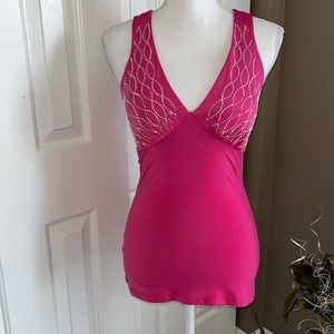 Body Central - Size Medium- Hot Pink Tank with Silver bling